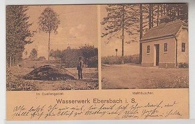 64549 Mehrbild Ak Wasserwerk Ebersbach im Quellengebiet, Meßhäuschen um 1925