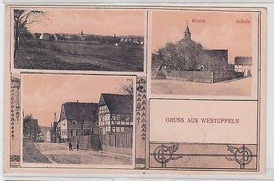 64660 Mehrbild Ak Gruß aus Westuffeln Kirche, Schule usw. um 1910