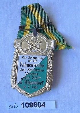 seltenes Papp Abzeichen Fahnenweihe des Schützenverein Wingendorf 1931 (109604)