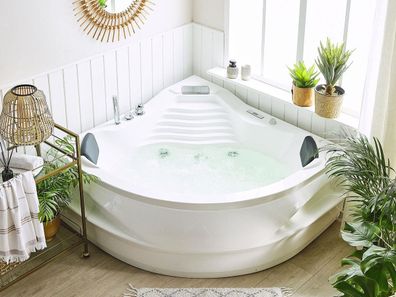 Whirlpool Badewanne mit Massage Düsen Heizung Wasserfall Beleuchtung Ozon für Innen