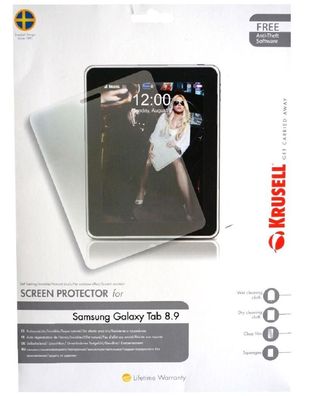 Krusell DisplaySchutz SchutzFolie für Samsung Galaxy Tab 8.9 8,9" GTP7300