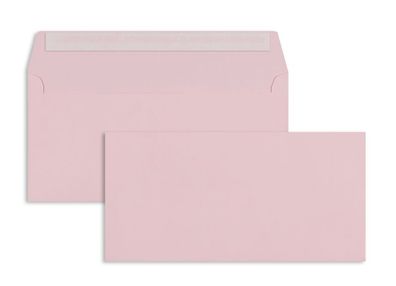 100 Briefumschläge Rosa (Lachs) 114x229 mm (DIN C6/5) mit Haftklebung