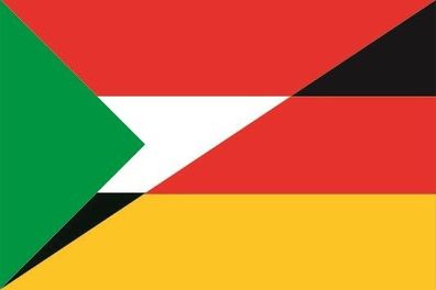 Fahne Flagge Sudan-Deutschland Premiumqualität