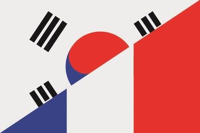 Fahne Flagge Süd Korea-Frankreich Premiumqualität