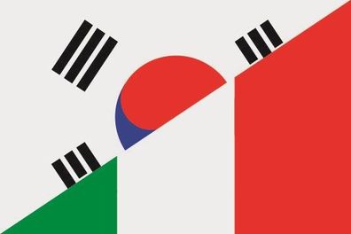 Fahne Flagge Süd Korea-Italien Premiumqualität