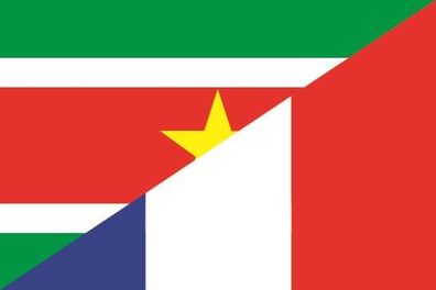 Fahne Flagge Surinam-Frankreich Premiumqualität
