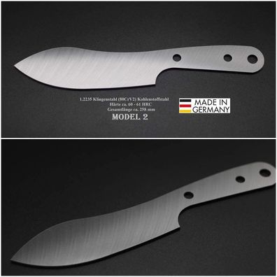 Rohling Messer Model 02 / 258mm Poliert Messerbau Messerstahl Jagdmesser