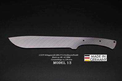 Rohling Messer Model 13 / 318mm Poliert Messerbau Messerstahl Jagdmesser
