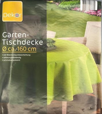 Gartentischdecke Garten Tischdecke rechteckig 130x180 weiß und rund 160 cm grün