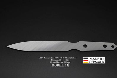 Rohling Messer Model 18 / 283mm Poliert Messerbau Messerstahl Jagdmesser