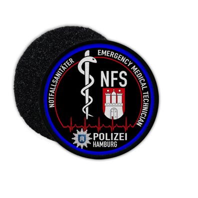 Patch Rund Emergency Medical Technican NFS Polizei Hamburg Notfall #31729