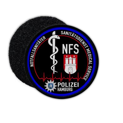 Patch Rund NFS Polizei Hamburg Notfall Sanitäter Sanitätsdienst Medical #31667