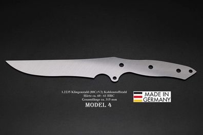 Rohling Model 4 / 315mm Poliert Messerbau Messerstahl Messerklinge Jagdmesser