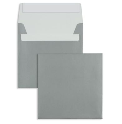 100 Briefumschläge Silber 220x220 mm mit Haftklebung