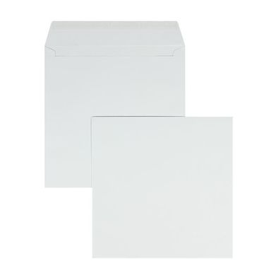 250 Briefumschläge Weiß (Hochweiß) 270x270 mm mit Haftklebung