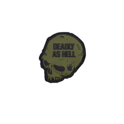 3D Rubber Deadly as Hell Patch Skull Militär Alfashirt 5 x 5 c#26924
