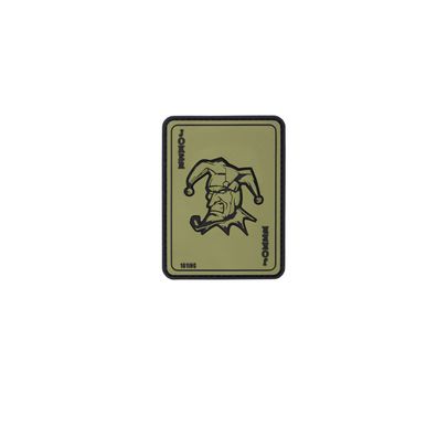 3D Rubber Joker Card Patch Kartenspiel Casino Alfashirt Emblem 5x8 cm#26911