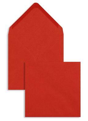 100 Briefumschläge Rot 155x155 mm mit Nassklebung