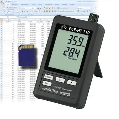 PCE Hygrometer PCE-HT110 misst Temperatur und Feuchte