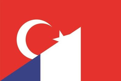 Fahne Flagge Türkei-Frankreich Premiumqualität