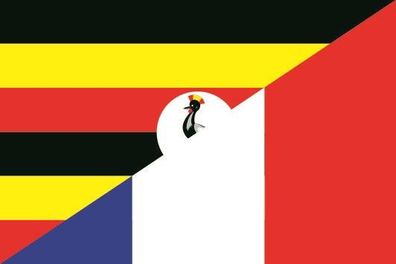 Fahne Flagge Uganda-Frankreich Premiumqualität