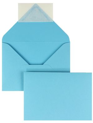 100 Briefumschläge Blau (Hellblau) 125x176 mm (DIN B6) mit Haftklebung