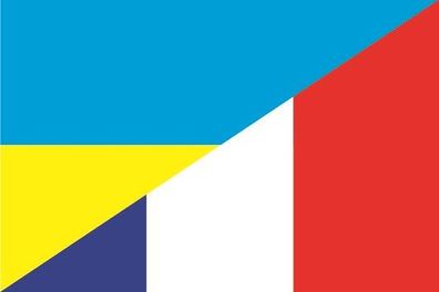 Fahne Flagge Ukraine-Frankreich Premiumqualität