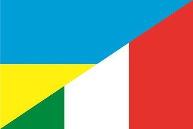 Fahne Flagge Ukraine-Italien Premiumqualität