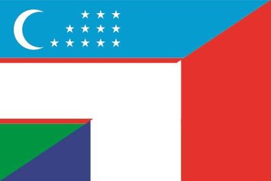 Fahne Flagge Usbekistan-Frankreich Premiumqualität