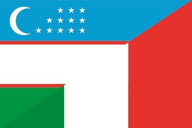 Fahne Flagge Usbekistan-Italien Premiumqualität