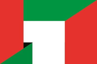 Fahne Flagge VAE-Italien Premiumqualität