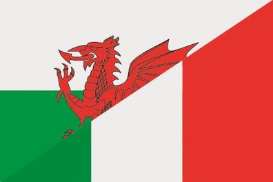 Fahne Flagge Wales-Italien Premiumqualität