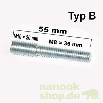 nanook Kratzbaum Ersatz Schrauben Gewindeadapter von M8 auf M10 / M10 auf M8