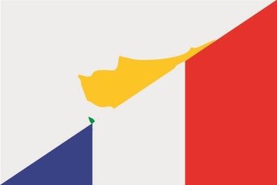 Fahne Flagge Zypern-Frankreich Premiumqualität