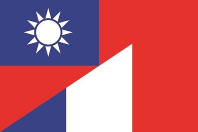 Fahne Flagge Taiwan-Frankreich Premiumqualität