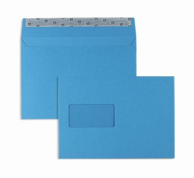100 Briefumschläge Blau (Königsblau) 162x229 mm (DIN C5) mit Haftklebung