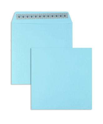 50 Briefumschläge Blau (Hellblau) 220x220 mm mit Haftklebung