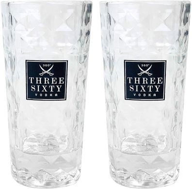 Three Sixty Vodka Wodka Shotgläser Gläser Glas Set - 2 Stück 2 und 4cl geeicht