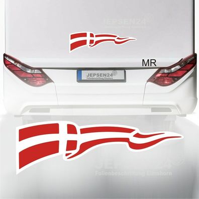Aufkleber Dänische Flagge 60cm B02 Rot weiß ML oder MR für Auto Wohnmobil Bus