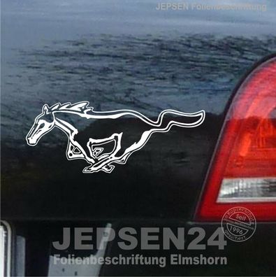 Aufkleber Mustang Pferd 18x7cm S010A - in Wunschfarbe Cartattoo
