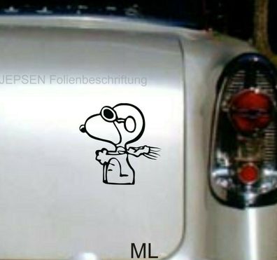 Auto Aufkleber Snoopy Pilot Baron 12cm S4 - ML oder MR Farbwunsch mitteilen