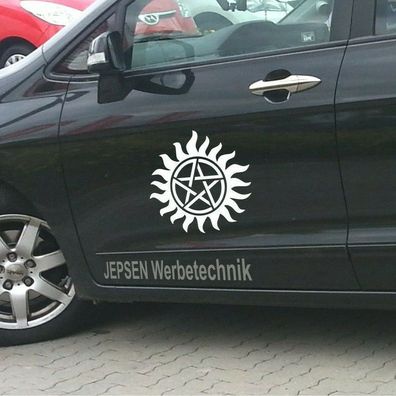 Aufkleber Supernatural 30cm S067 in Wunschfarbe Auto Pentagramm Teufelsfalle