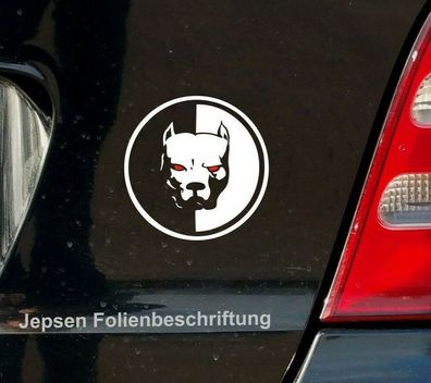 Pitbull Autoaufkleber 10cm Red Eyes Sticker mit Farbwunsch S83 DUB JDM OEM