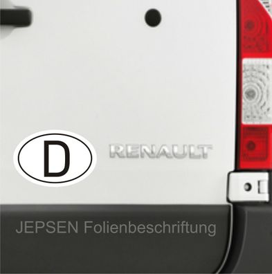 D-Schild Aufkleber 17,5x12cm Länderkennzeichen D für LKW Bus Transporter sw