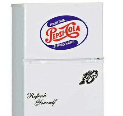 Pepsi Cola Aufkleber Set 4 teilig für Kühlschrank Kühlbox Getränkeschrank 10cent