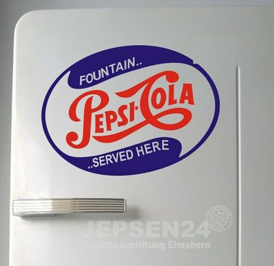 Aufkleber Pepsi Cola für Kühlschrank 2 farbig 40x29cm blau rot hochglanz