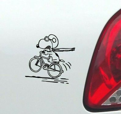 Snoopy auf Bike Fahrrad Aufkleber 15cm Bike ML oder MR in Farbe nach Wunsch