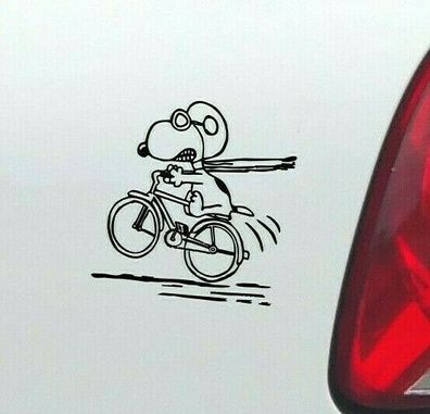 Snoopy auf Bike Fahrrad Aufkleber 18cm Bike ML oder MR in Farbe nach Wunsch