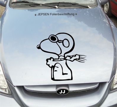 Autoaufkleber Snoopy 50x49cm Baron Pilot S4 ML oder MR Aufkleber in Wunschfarbe