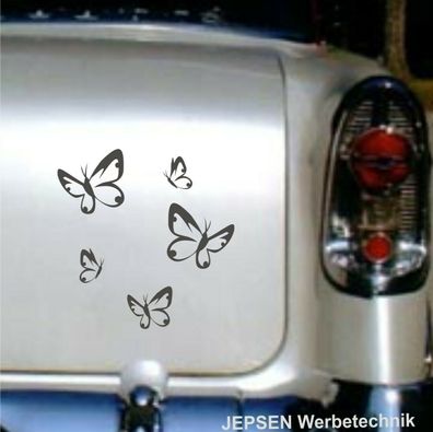 5 Aufkleber Schmetterlinge im Set S112 für Auto Moped Wände Schränke Möbel usw